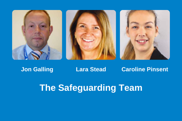 Photos of Jon Galling, Lara Stead and Caroline Pinsent - the safeguarding team