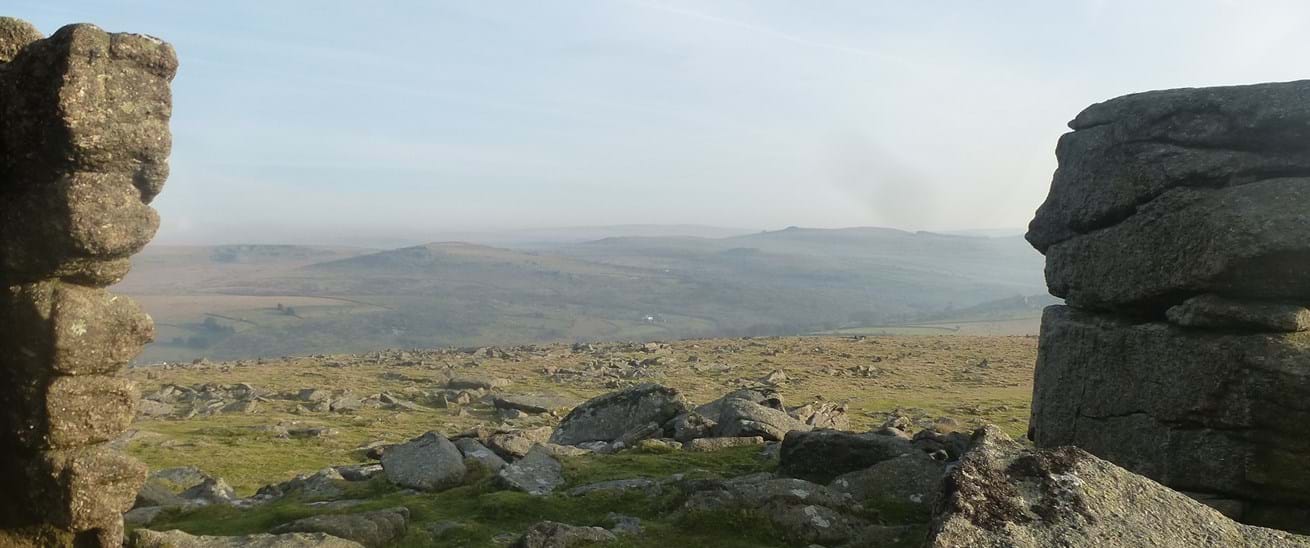 view of a couple of tors on Dartmoor