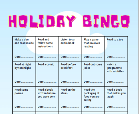 Image showing an extract from the Holiday Bingo pdf download